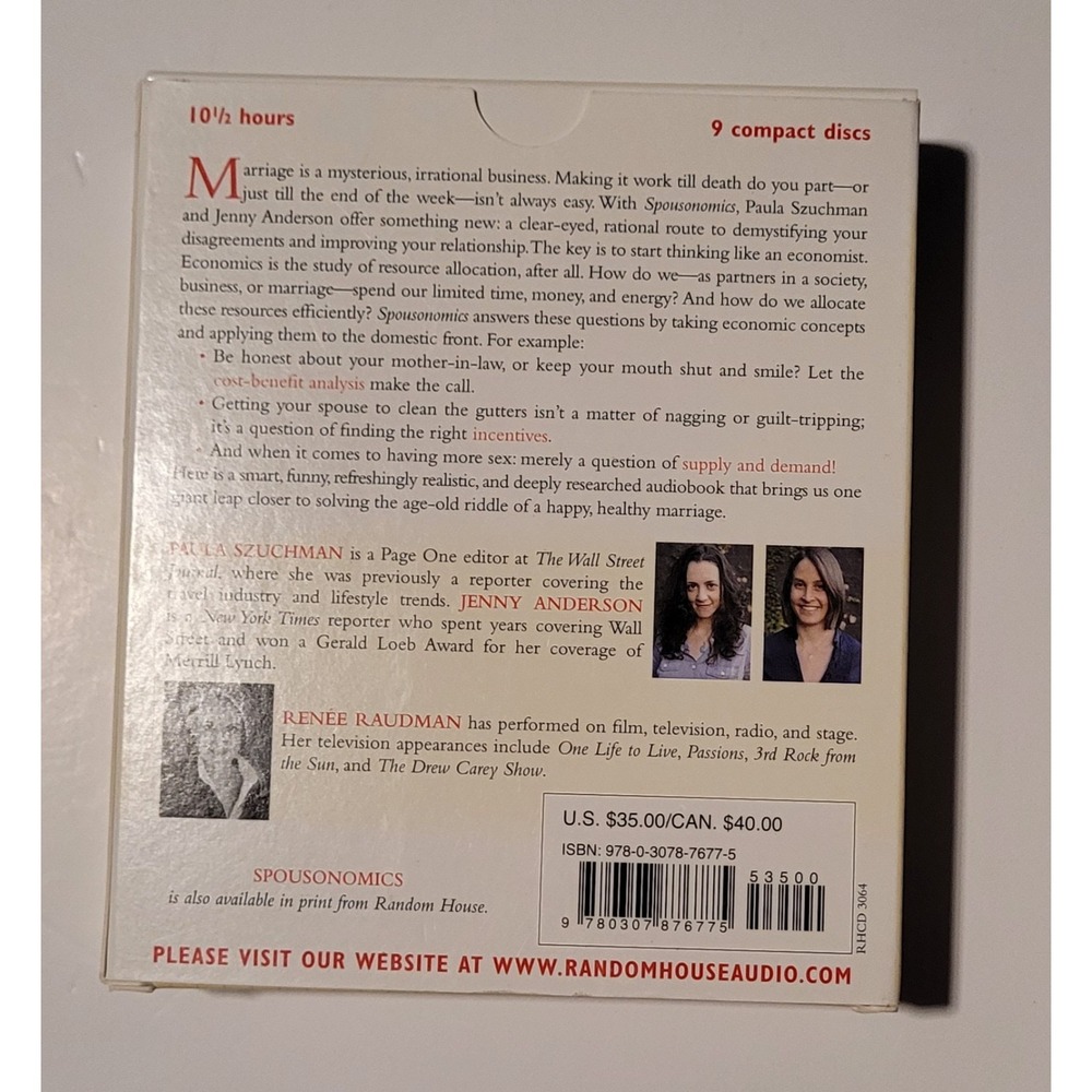 Spousonomics: Using Economics to Master Love, Marriage, and Dirty Dishes AudioCD - Picture 2 of 2